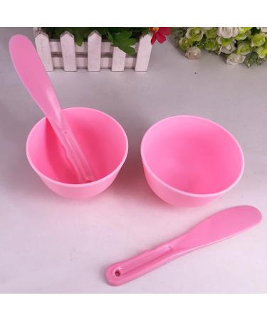 3 Sets Rubber Facial Mask Mixing Bowl with Spatula - DIY Skin Care Tool Kit for Home and Salon - Pink - Buy Online on SooperMarket.com