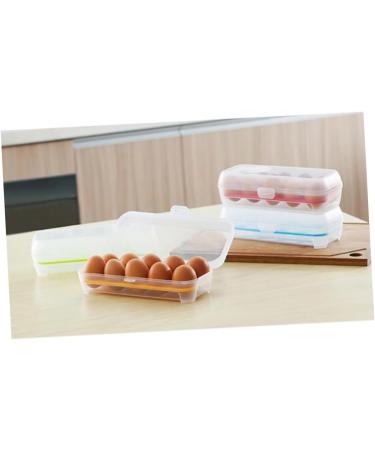 2pcs 10 Eggs Portable Refrigerator Clear Storage Bin with Lid Egg Holder Storage Box re-usable Green 24.5*10.5*7cm - Buy Online on SooperMarket.com