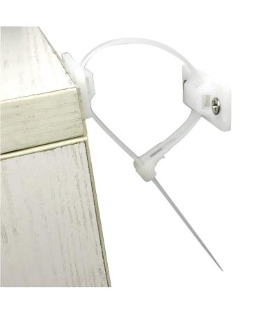 Loghot 6 Sets Nylon Anti-Tip Furniture Anchor Straps White Attach Furniture to Wall Keeping Baby Pet Safety from Falling Furniture