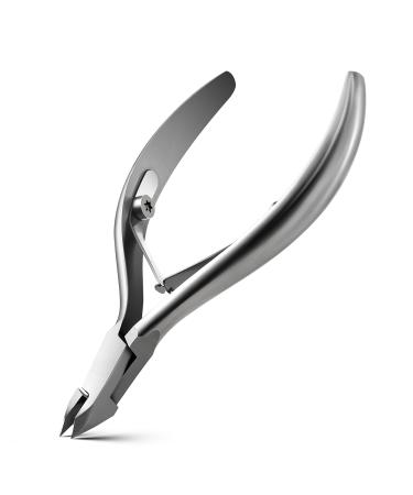 FVION Cuticle Clippers - Precision Cuticle Cutter Extremely Sharp Cuticle Scissors Stainless Steel Nail Cuticle Remover Cuticle Nipper and Professional Manicure Tool (4mm Jaw) Silver