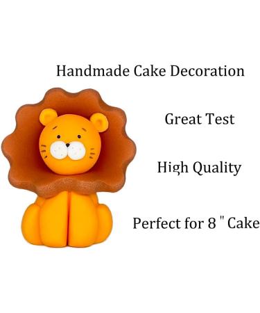 Lion Cake Topper - Edible Fondant Safari Jungle Cupcake Birthday Decoration with an Edible Glue - Baby Shower Party Supplies - Buy Online on SooperMarket.com