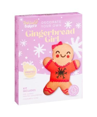 1 x 115g Gingebread Girl Kit Candy Decoration Icing Pre-Baked Cookie Biscuit Christmas Snack Stocking Filler