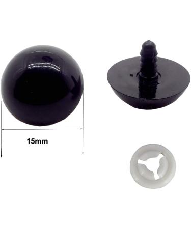 50pcs 15mm Black Plastic Safety Eyes with Washers for Dolls, Puppets, Plush Animals - DIY Craft Supplies - Buy Online on SooperMarket.com