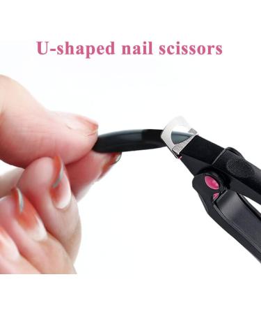 Acrylic Nail Clipper Nail Art Scissors U-Shaped Nail Scissors Nail Edge Trimmers False Nail Tip Scissors Black - Buy Online on SooperMarket.com