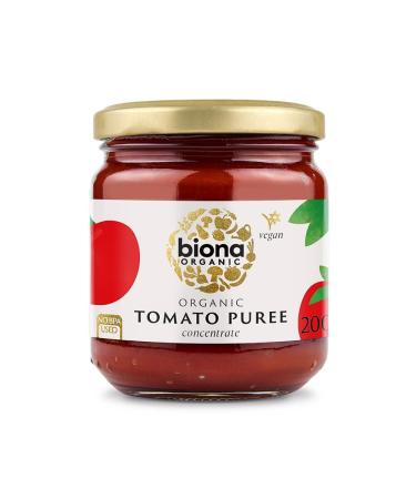Biona Organic Tomato Puree 200g - Tomato Concentrate made from 100% Organically Certified Tomatoes - No Added Sugar Salt or Preservative - Non GMO Vegan 200 g (Pack of 1)
