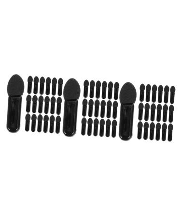 Healeved 300 Pcs Mini Eyeshadow Swab Eyelash Spoolie Mascara Wand Eyeshadow Plastic Black