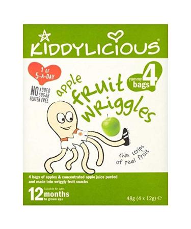 4x Kiddylicious Apple Wriggles Multi 4 x 12g