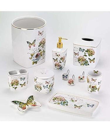 Avanti Linens Butterfly Garden Collection White Embroidered Fingertip Towel | Soft & Absorbent Cotton Towel - Buy Online on SooperMarket.com