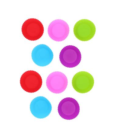 Silicone Cup Delaman 10Pcs Silicone Cup Resuable Food Grade Cake Mold Cupcake Liners for Bakery Home