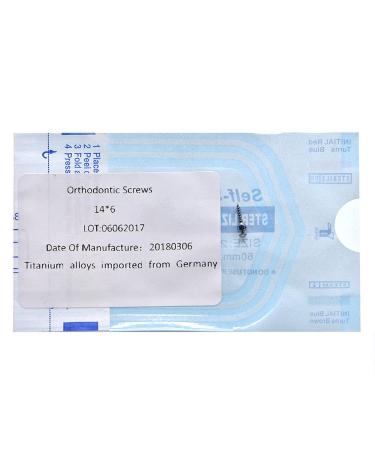Angzhili Dental Orthodontic Screws Titanium Alloys Matching Micro Implant Screw Device Self-Drilling Thread Mini Screw Self-Taping 6/8/10/12mm (Mini Screw 1.4x6)