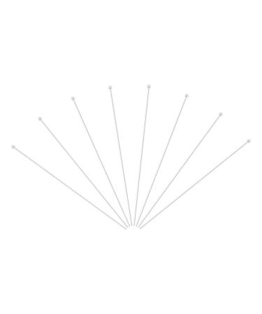 Craftdady 115Pcs 70mm Silver Ball Head Pins Round Ball Point Brass Wire Needle Headpins 2.75 Inch for Craft Dangle Earring Pendant Necklace Bracelet Making Silver 70mm