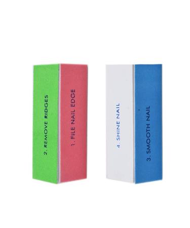 WEILUSI Nail Files and Buffers - 4 Ways Shiny Nail Files Buffer Block Sanding Polisher Washable Files Nails Art Manicure Tools Kit Nail Art Care Buffer Tools 2Pcs