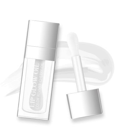 Lisara Hydrating Lip Glow Oil  Moisturizing Lip Oil Gloss Transparent Plumping Lip Gloss  Big Brush Head Non-Sticky Long Lasting Nourishing  Tinted Lip Balm for Lip Care and Dry Lips - Clear