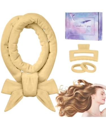 Upgrade Your Hair Game with CORATED 60 Extra Long Heatless Curling Rod Headband in Khaki - No Heat Hair Curler Kit for Short & Long Hair - Buy Online on SooperMarket.com