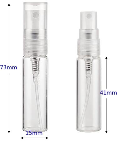 TIANZD Pack of 25 Empty 5ml Clear Transparent Glass Fine Mist Pump Spray Bottles Travel Mini Portable Spray Perfume Cosmetic Containers Sample Vials Refillable with Funnel and Dropper - Buy Online on SooperMarket.com