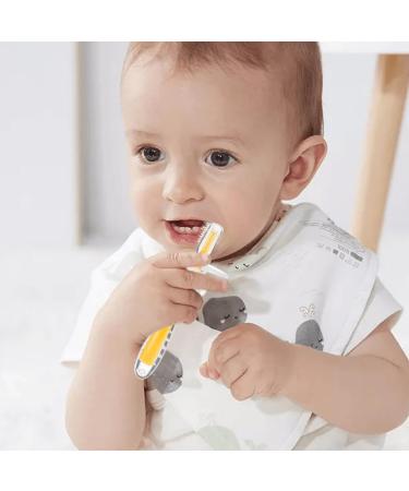 1set Baby Finger Toothbrush for Training Teething Kids Soft Silicone Training Toothbrush Baby Children Oral Care Tooth Brush Baby Stuff Yellow - Buy Online on SooperMarket.com