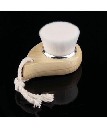 Facial Cleanser Brush with Wood Handle - Soft Bristle Face Care Tool for Men & Women | Gentle Cleansing & Skincare - Buy Online on SooperMarket.com