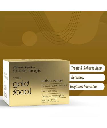 Aroma Magic Gold Facial Kit - 7 Steps Multi-Use Skincare Set for Firming & Toning | Enhance Dull Skin for Youthful Glow | All Skin Types - Buy Online on SooperMarket.com