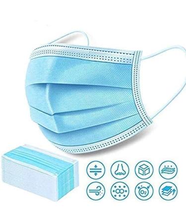 Buy Disposable 3-Layer Breathable Ear-Loop Face Masks - Made in USA Latex Free Adjustable Nose Stripe - Box of 50 | International Shipping Available - Buy Online on SooperMarket.com