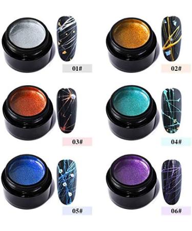 Dacvgog Set of Nail Art Pulling Silk 6 Pieces Painting Soaking Drawing Elasticity Design Nail Lacquer Long Lasting DIY - Buy Online on SooperMarket.com