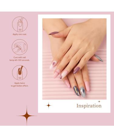 Maykawe Gel Nail Polish Set with 48W Nail Lamp - 6 Nude, Gray, Pink, Purple Colors - Base Top Coat, Manicure Tools - Shellac Nail Art Kit for Beginners - Home Salon Starter Kit - Buy Online on SooperMarket.com