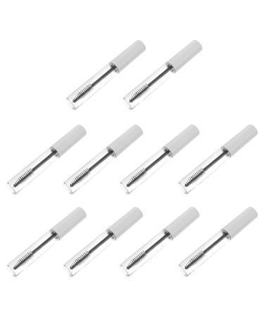 KALLORY Undercap Oil Bottle 10Pcs 10ML Eyelash Brush Tubes Eyelash Cream Bottles Castor Oil Containers White Eyeliner Pencil 11x1.5x1.5cm White