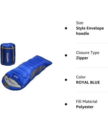 0 Degree Winter Sleeping Bag for Adults (450GSM) - 5F to 32F Temp Range, Waterproof, Portable, Compression Sack - Royal Blue, Ideal for Camping, Hiking, Backpacking - Big and Tall, 4 Season - Buy Online on SooperMarket.com