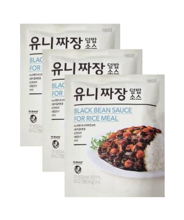 Jjajang Korean Chinese Black Bean Sauce 100g - Pack of 3 | Ready Meal for Rice and Noodle - Buy Online on SooperMarket.com