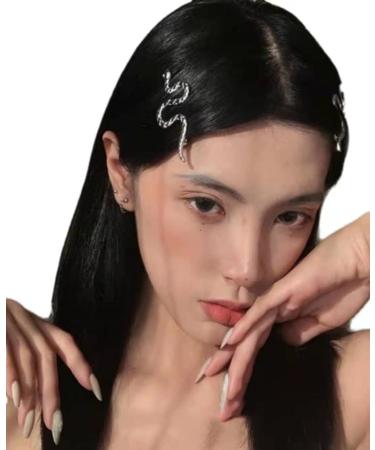 Silver Snake Hair Clips Barrettes for Women Girls 2pcs Metal Hair Clip Vintage Decorative Punk Hair Pins for Thick Thin Hair