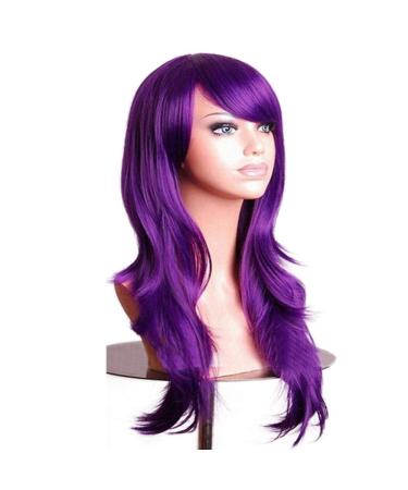 LFMDJF 70cm Wavy Red Wig | Synthetic Hairpieces for Women | Versatile Colors: Black Purple Pink Blue | 28 Inches Silver - Buy Online on SooperMarket.com