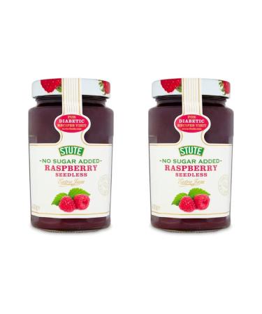 2 x 430g No Added Sugar Raspberry Seedless Jam Diabetic Friendly