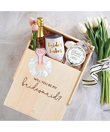 8-Piece Pocket Makeup Mirror Set & Hair Ties for Bachelorette Party - Silver | Bride, Maid of Honor, Bridesmaid Proposal Gifts - Buy Online on SooperMarket.com
