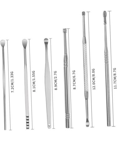 Stainless Steel Ear Cleaning Kit - 6 Sets Ear Pick Scoop Curette Set - Buy Online on SooperMarket.com