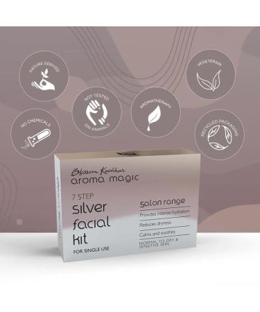 Aroma Magic Silver Facial Kit - 7 Steps Hydrating & Soothing Skincare Set for Dry & Sensitive Skin | Single Use | Radiant Glow - Buy Online on SooperMarket.com