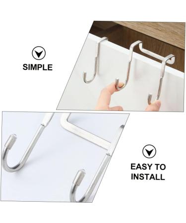 NAMOARLY 6pcs Back of Door Hooks Hat Wall Hooks Kitchen Cabinet Hooks S Hook Stainless Steel Cupboard - Buy Online on SooperMarket.com