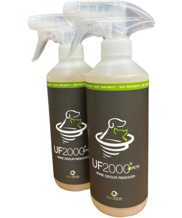 Ecodor UF2000 4Pets urine odor neutralizers 2x 500ml |Duo pack |Powerful formula |100% organic |Versatile application |Older remover |Suitable for dogs cats and other small animals