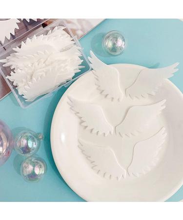 Hpory Cake Topper 60 Pcs Edible White Wings Cupcake Toppers Glutinous Rice Paper Happy Birthday Cake Toppers Angel Wings Cake Decorations for Birthday Wedding Celebration Party - Buy Online on SooperMarket.com