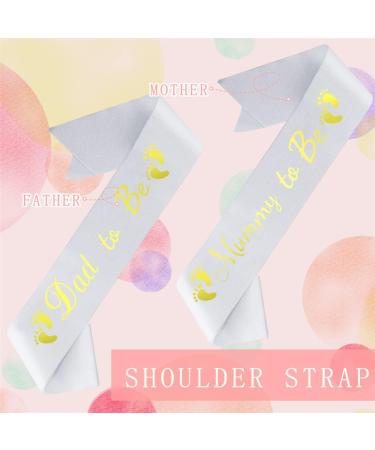Mom to Be Sash Mommy To Be Satin Sash and Daddy To Be Satin Sash Shiny Baby Shower Sashes White Mummy To Be Sashes for Party Decoration 2pcs - Buy Online on SooperMarket.com