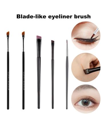 Precision Eye Makeup Brushes Set - Angled Eyebrow, Eyeliner, Slanted Brushes - 5PCS Kit - Buy Online on SooperMarket.com