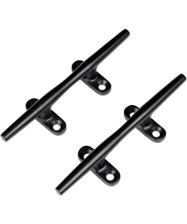 MIZUGIWA 4 Inch Boat Cleat Marine 316 Stainless Steel Open Base Deck Cleat Black - Set of 2 - Buy Online on SooperMarket.com