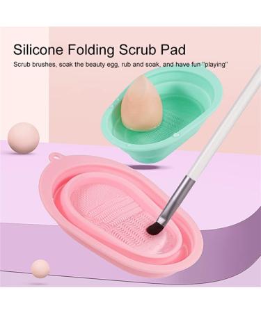 Dajidafu Makeup Brush Cleaning Mat Reusable Folding Cosmetic Tools Washing Pad Portable Eyeliner Applicators Scrubber Household Green - Buy Online on SooperMarket.com