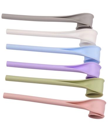 6 Pieces Reusable Silicone Straws Snap Straw-Openable Design Removable Easy Clean Food-Grade Random Color