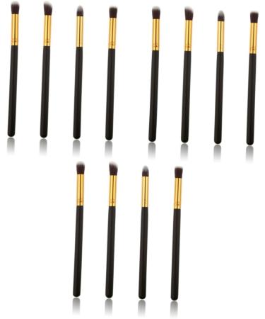 Baluue 12 Pcs Eye Make-up Brush Kit Concealer Brushes Cream Eyeshadow Glitter Eyeshadow Foundation Makeup mediumx3pcs Black+goldx3pcs - Buy Online on SooperMarket.com