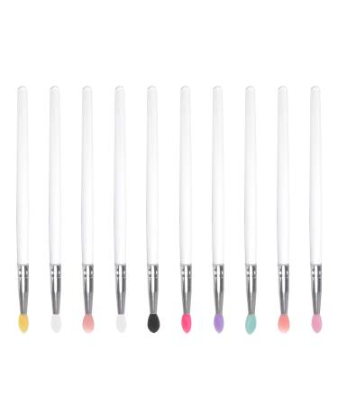 CANIGHT 10pcs Eye Shadow Brush Lip Brush Tool Eye Blending Brush Eye Makeup Tool Cosmetic Plastic Handle