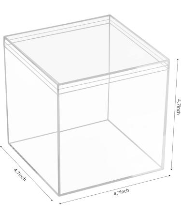 Clear Acrylic Display Boxes with Lid - 4.7x4.7x4.7 Inches for Candy, Jewelry, Coins & Crafts - Buy Online on SooperMarket.com