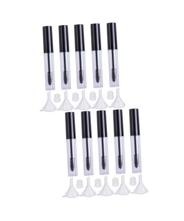 Mikinona 10 Pcs Empty Eyelashes Bottle Clear Mascara Tube Eyelash Brush Tube Empty Tube with Inner Plug