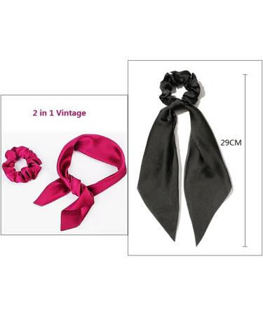 Hair Scarf Scrunchies Bow Scrunchies for Hair Chiffon Floral Scarf BowPonytail Holder for Women Girls (liangA) - Buy Online on SooperMarket.com
