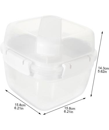 HOLIDYOYO Box Box Lunchbox Bento Container Lunch Boxes Lunch Holder White Compartment Box Pp Double Layer 15.8X15.8X14.3CM 10TUI4923B White 15.8X15.8X14.3CM - Buy Online on SooperMarket.com