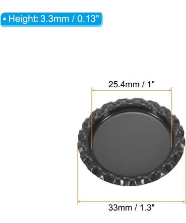 PATIKIL 1 Inch Flat Decorative Bottle Caps 50 Pack Craft Bottle Pendant Trays Double Sides Printed for DIY Pendants Craft Scrapbooks Black - Buy Online on SooperMarket.com