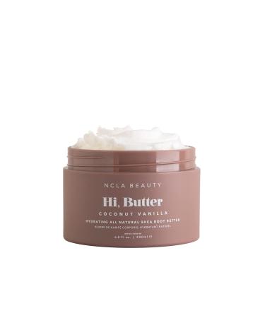 NCLA - Hi Butter Natural Shea Body Butter | Vegan Cruelty-Free Clean Skincare (Coconut 6.8 oz | 200 ml)